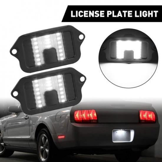 2x Full White LED License Plate Light Tag Kit For 2005-2009 Ford Mustang Bullitt