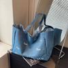 Casual Large Capacity Denim Fashion Bag for Women Fashionable and Versatile Letter Shoulder Bag
