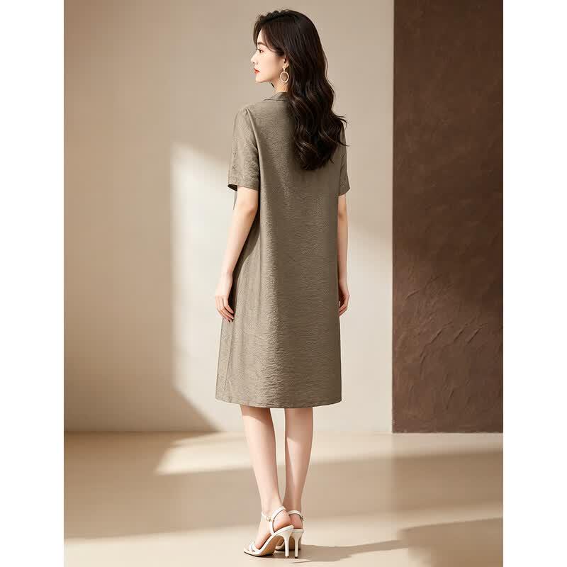 D.F.DEAR Women's V-neck Mid-length A-line Dress