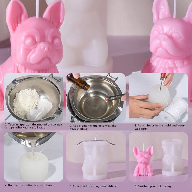 French Bulldog Shape Silicone Soap Mold DIY Silicone Candle Molds Clay Mould Silicone Soap Making Tool Silicone Material