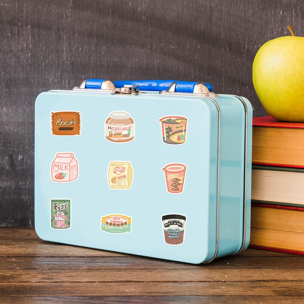 100 Snack Packaging Graffiti Stickers Suitcase Refrigerator Water Cup Decoration Stickers Waterproof Creative Stationery Stickers