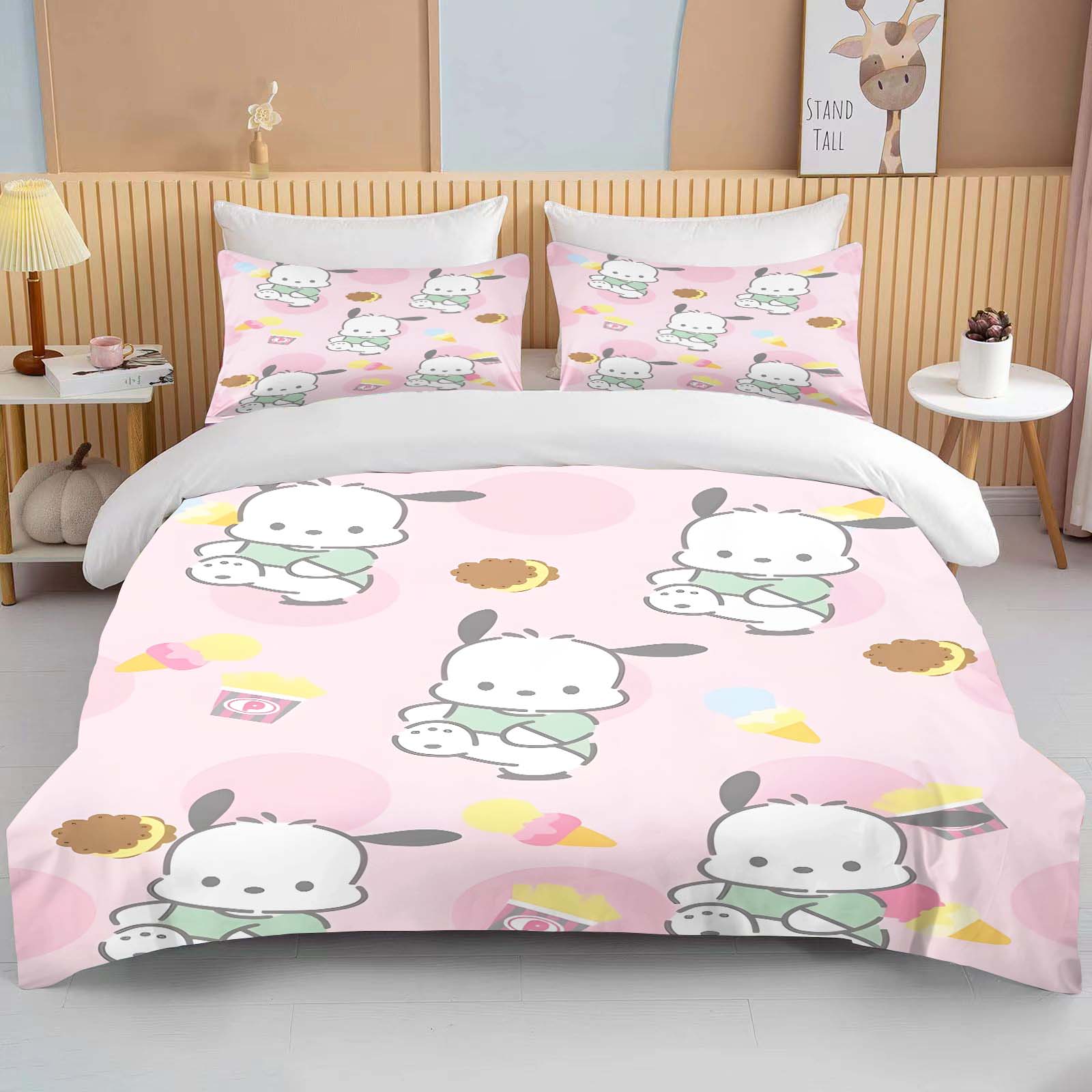 

Pochacco 3D Print Bedding Sets Comforter Quilt Bed Cover Duvet Cover Pillow Case 2-3 Pieces Sets Kids Adult Bedroom Decor EU Single 135x200cm