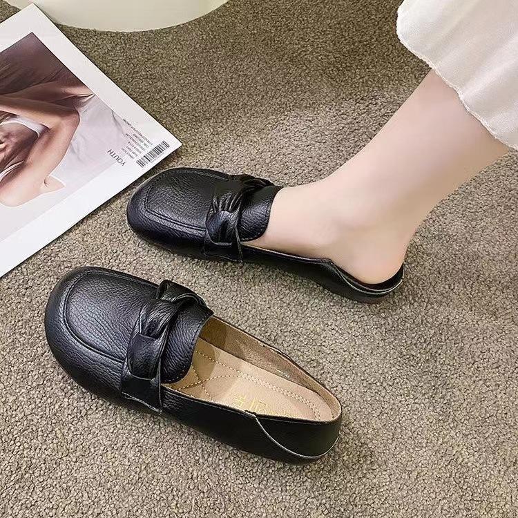 Fashion Flat Sole Single Shoes for Women In Spring and Autumn New Korean Version Versatile Soft Sole Soft Leather Shoes for Women