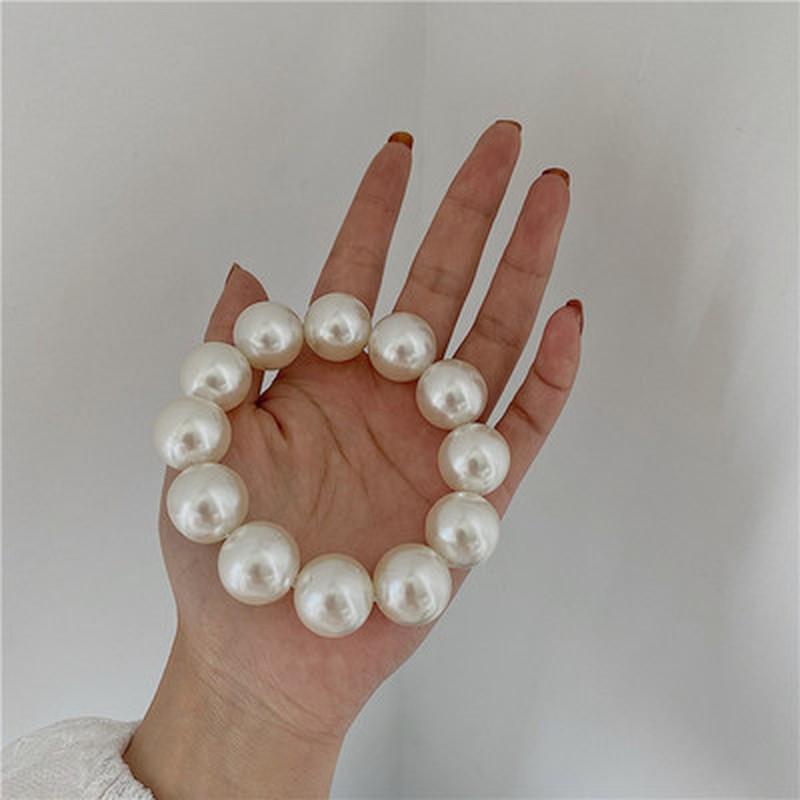 1 Pcs Woman Big Pearl Hair Ties Fashion Korean Style Hairband Scrunchies Girls Ponytail Holders Rubber Band Hair Accessories