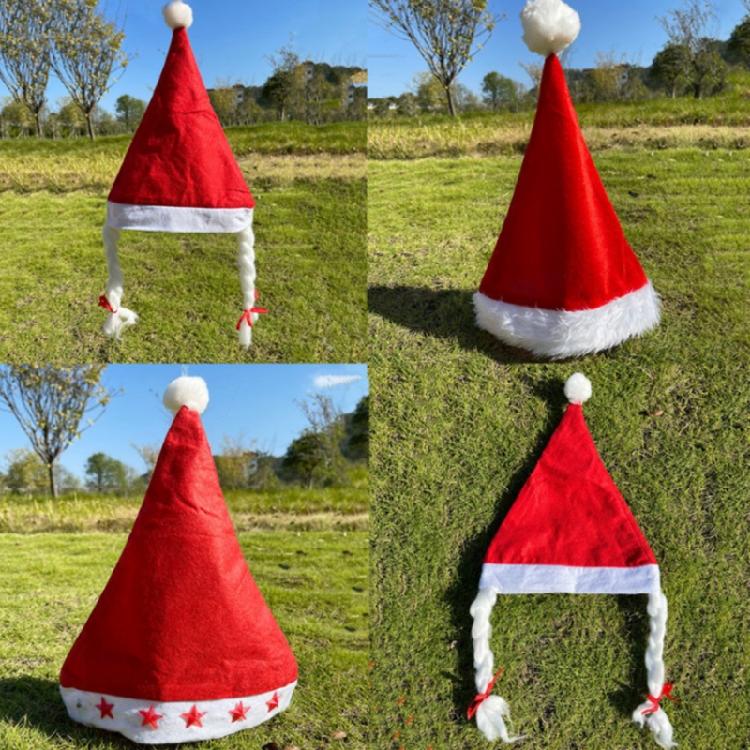 Christmas Hat Red Santa Hat Old Man Child Adult Xmas for Stage Performance Prop