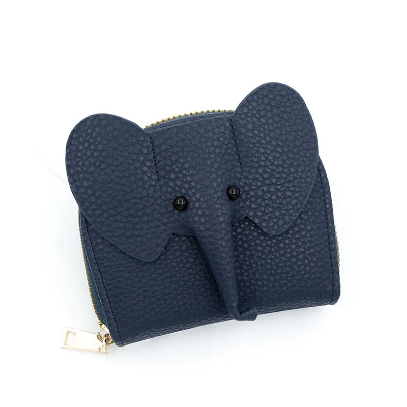 Pu Leather Baby Elephant Coin Purse Women'S Bag Pendant Creative Card Holder Storage Lipstick Envelope Zipper Money Bag