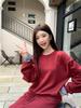 Dark Blue Casual Hoodie & Skirt Set for Women - Korean Style 2026 Spring Collection, Loose Fit, Sporty Two-Piece.