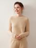 Women's Heavy-Duty Cable Knit Round Neck Cashmere Sweater - Autumn/Winter Warm, Loose Fit Pullover Knitwear