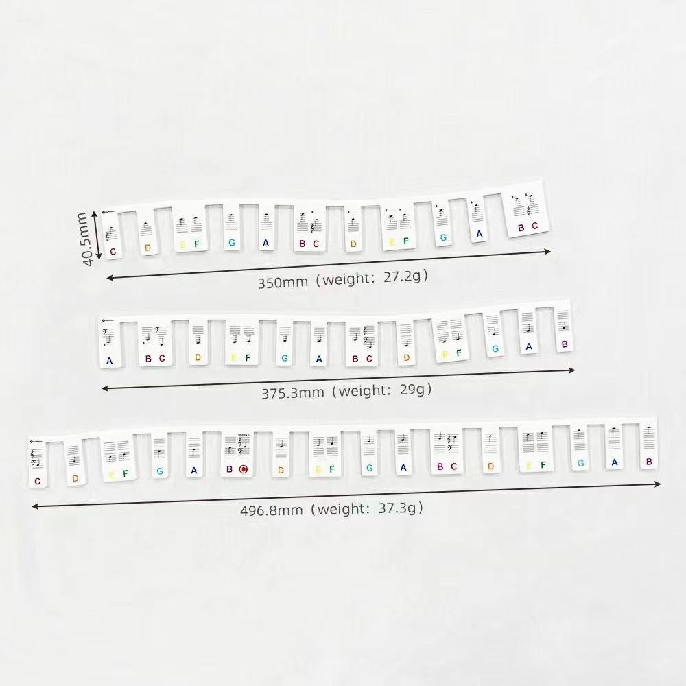 Cheap Colorful Reusable Removable Silicone Piano Note Guide Keyboard Label Stickers (Black,350MM) чёрный