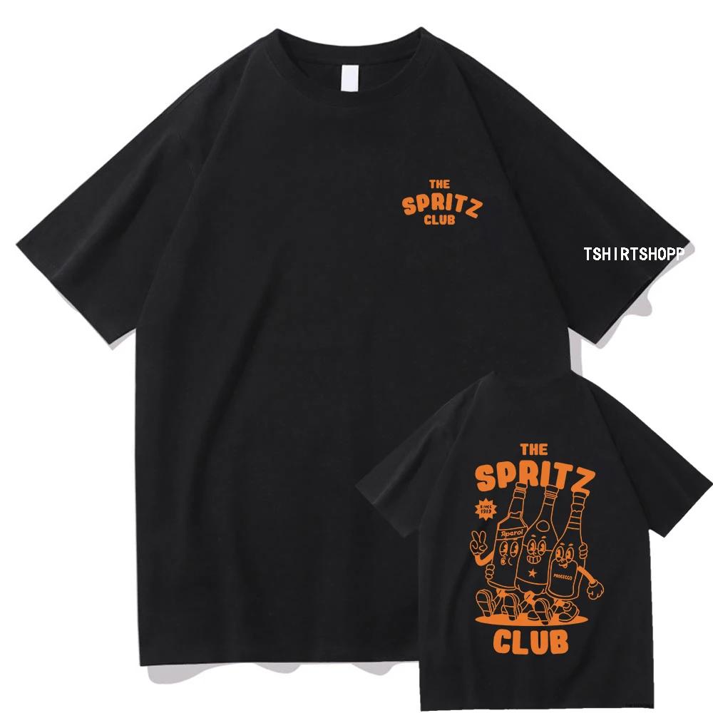 Aperol Spritz Club T Shirt Espresso Men Women Harajuku Vintage Graphic T-shirt Unisex High Quality Tops Retro Cotton Tees Shirt
