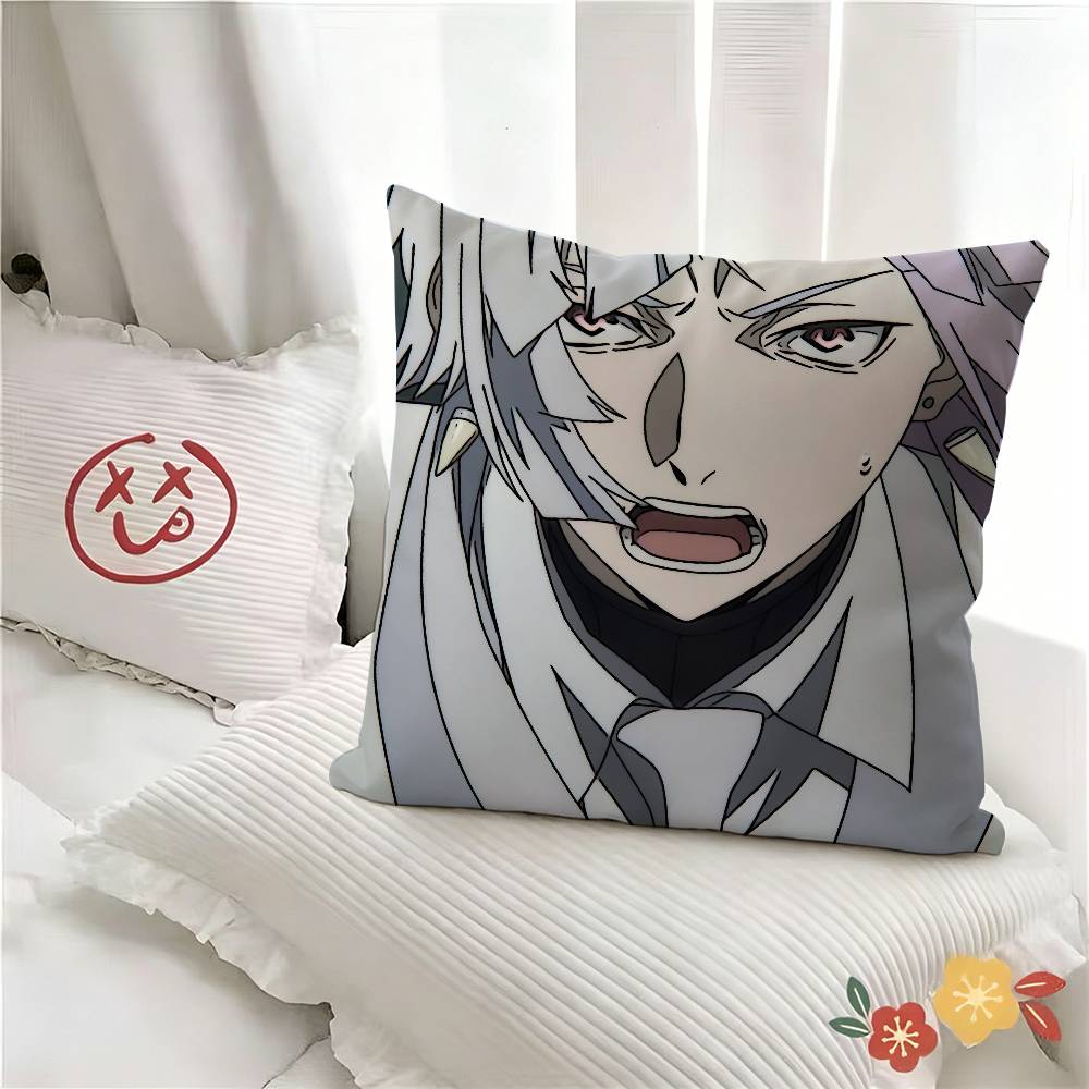 pc Anime SSigma Cute Bsd Creator Pillow Case Fashion Square Pillowcase Bedroom Sofa Room Ins Decoration Leisure