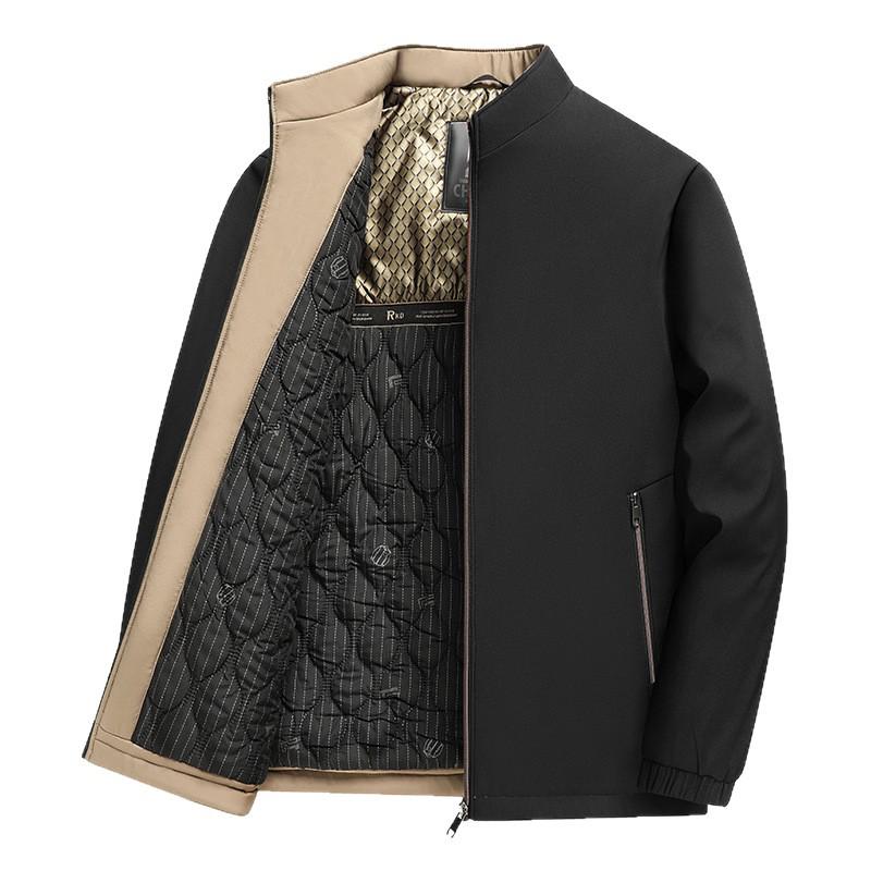 Mid-aged Men's Cotton Jacket for Autumn and Winter - Thick Casual Business Outerwear for Middle-aged and Elderly