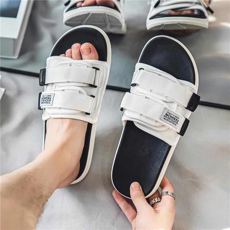 Summer Men'S Cool Slippers Women'S Trend Personality Fashion One-Word Drag Couple Platform Beach Shoes T28