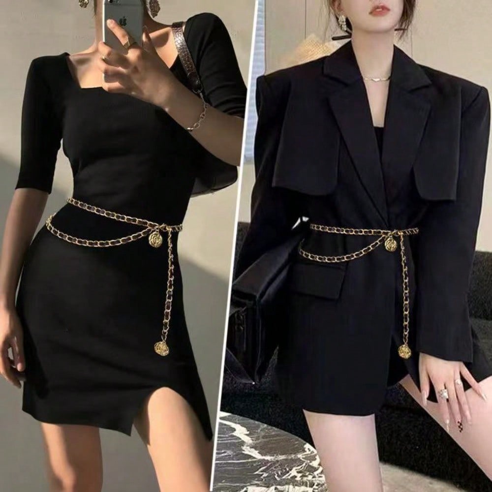 New Camellia Waist Chain Women's High-end Versatile Dress Fashion Accessories Chain Waist Chain