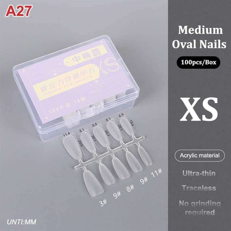 100Pcs/Box Matte Fake Nails No Polishing Press On False Nails Medium Short Design High Matt Soft Gel Nail Tips For Extension