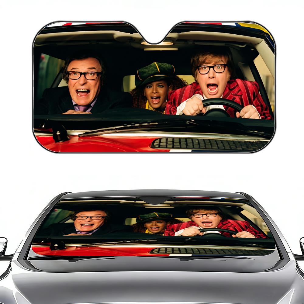 Austin Powers Sun Visor Retractable Car Sun Visor Car Windshield Sun Shade UV Protector Window Cover