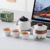 Light Luxury Hand-painted One Pot Three Cups High-end Travel Tea Set Portable Set Teapot Teacup Business Commemorative Gift