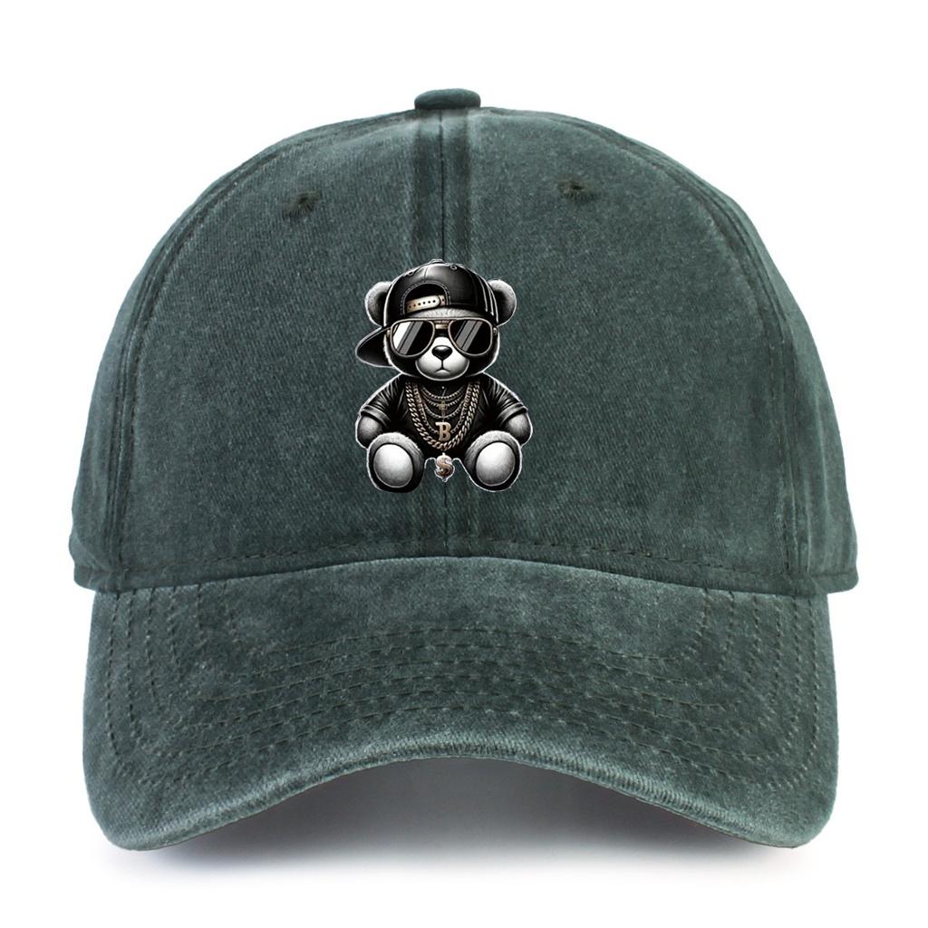 Cartoon Sunglasses Bear Cartoon Hat Printed Baseball Cap Men's and Women's Soft Top Duck Hat Tongue Adjustable Sunshade Hat