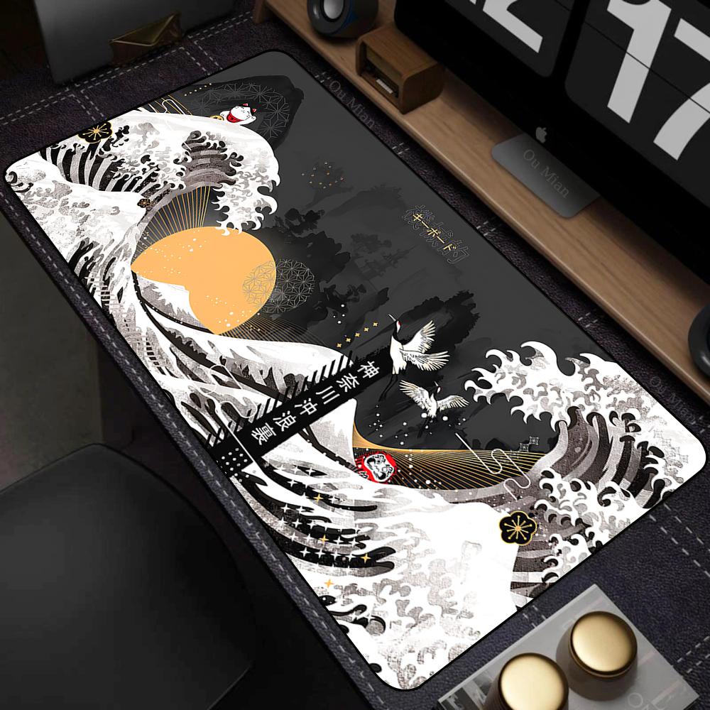 Large Mousepad Japan Great Wave Mousepads Keyboard Mat Deskpad Pc Game Desk Mats Company Mouse Pad Rubber anti slip Mouse Mats