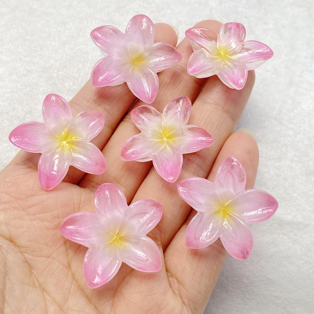 10Pcs New Cute Resin Shiny Colorful Flowers Flat Back Home Decor Parts Embellishments For Hair Bows Accessories