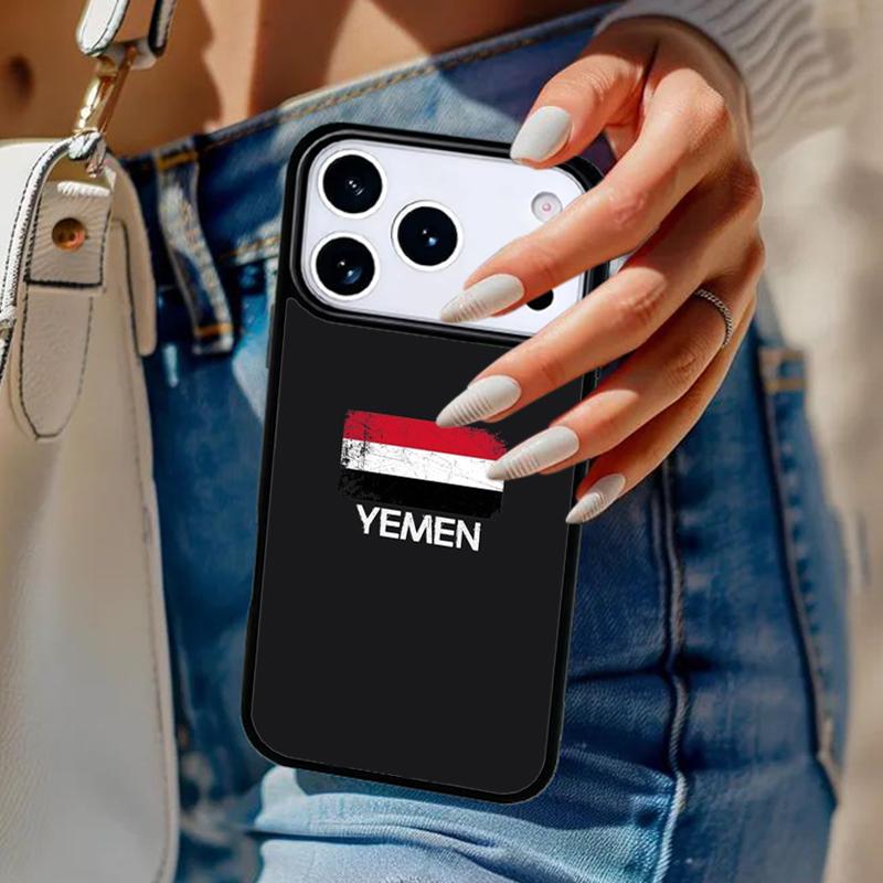 Yemen Flag Coat of Arms Phone Case For iPhone 17 Air 14 15 13 12 Max Cover For Apple 16e 11 Pro Max Plus Coque