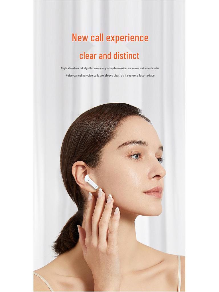 Portable Semi-In-Ear Noise-Canceling Bluetooth Headset with Stereo HD Calls for Sports