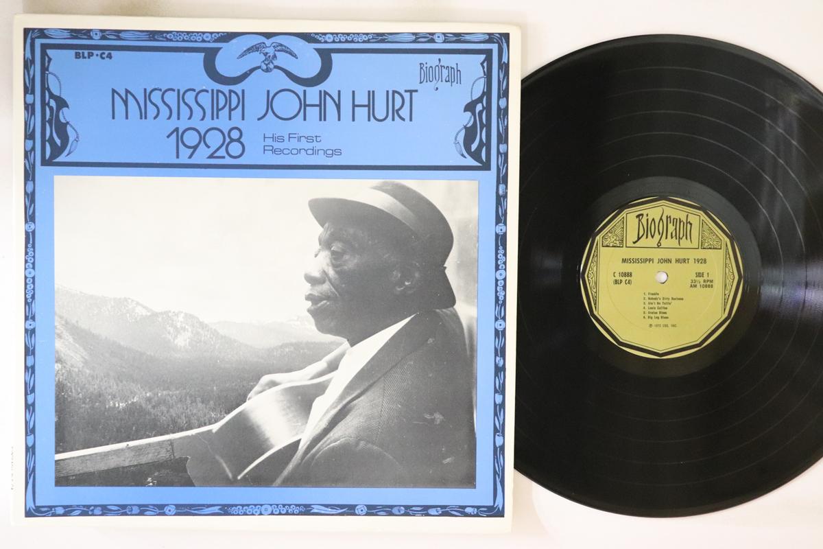 

LP Record MISSISSIPPI JOHN HURT 1928 C10888 BIOGRAPH 1972 US Blues Used