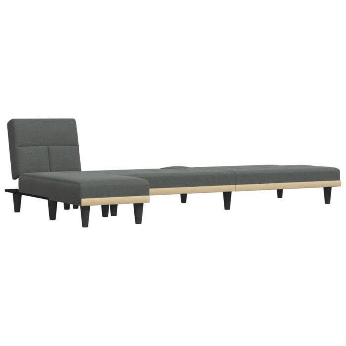 VidaXL L-shaped Sofa Bed Dark Grey 255x140x70 Cm Fabric, Daybed, Foldable Sofa Bed, Fabric Sofa Bed, 3157227