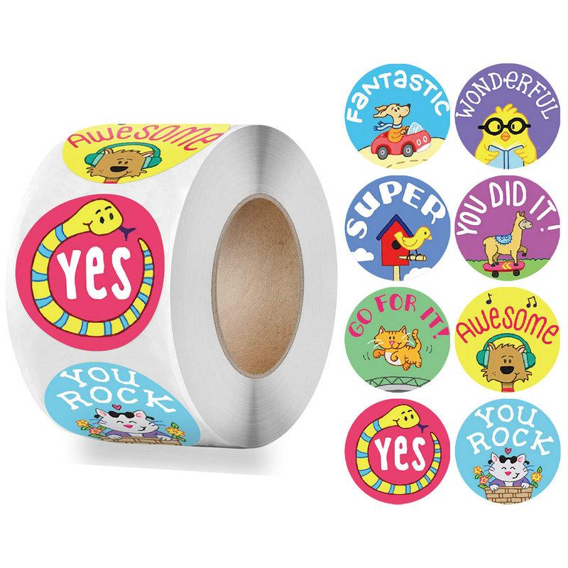 Wholesale New Kids' Motivational Stickers Cute Animal Reward Sticker Friendly Campus Office Classification Self-Adhesive Labe