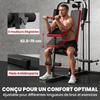 Weight Training Station, Free Weights, Removable Bench, 136 x 107 x 205 cm, Black Red