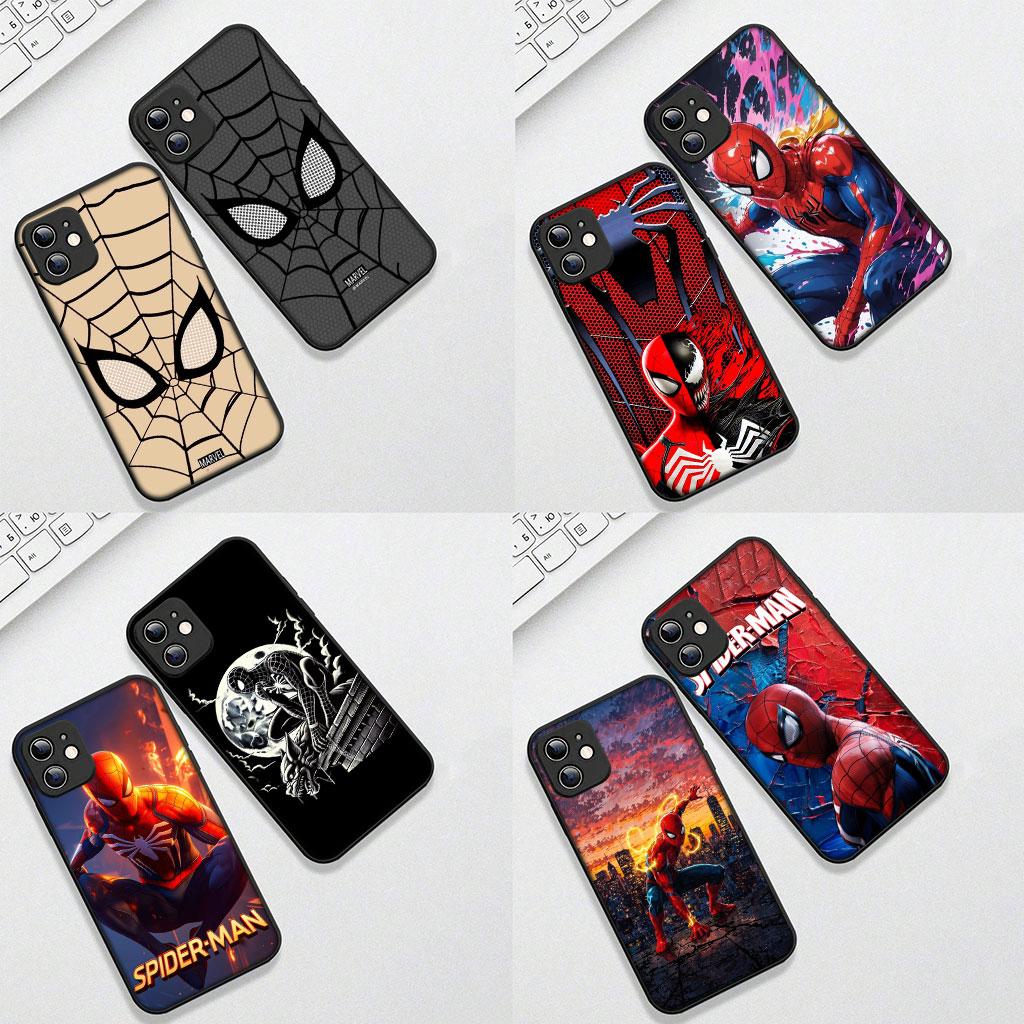 Spiderman Marvel Spider Man Casing Phone Cover for Apple iPhone 16 15 14 11 Pro Max 7 8 Plus SE2 SE3 SE 2022 2020 Case