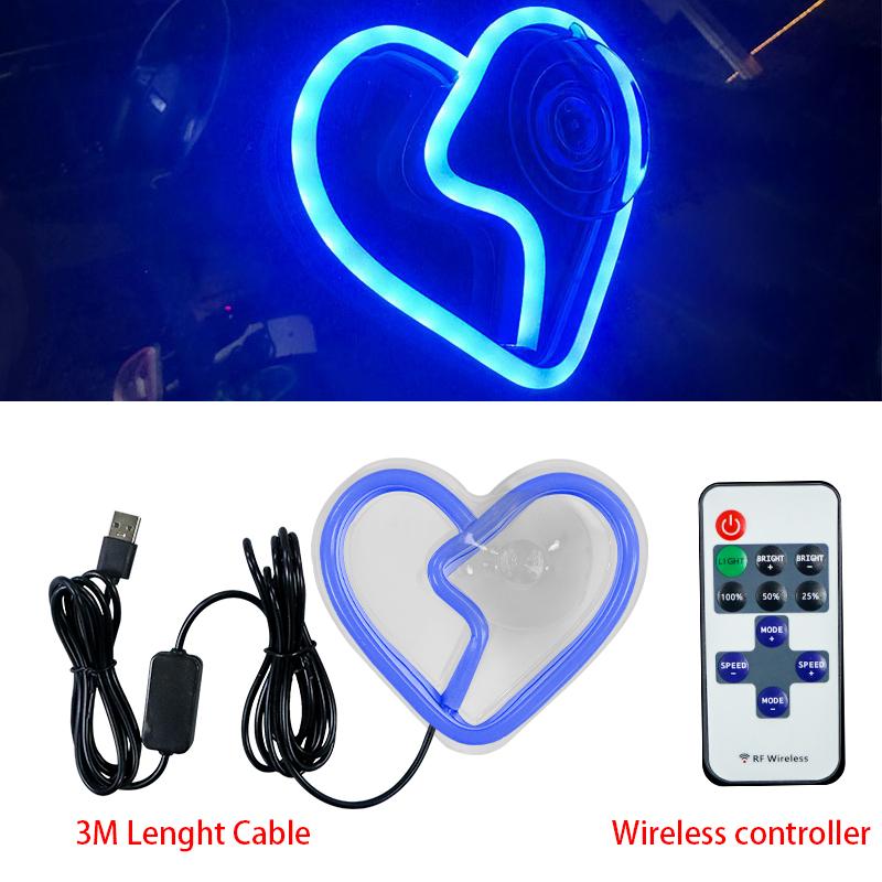 Car interior LED lights, Car window neon interior decoration lights,glowing heart atmosphere lights USB wiring ambient lighting