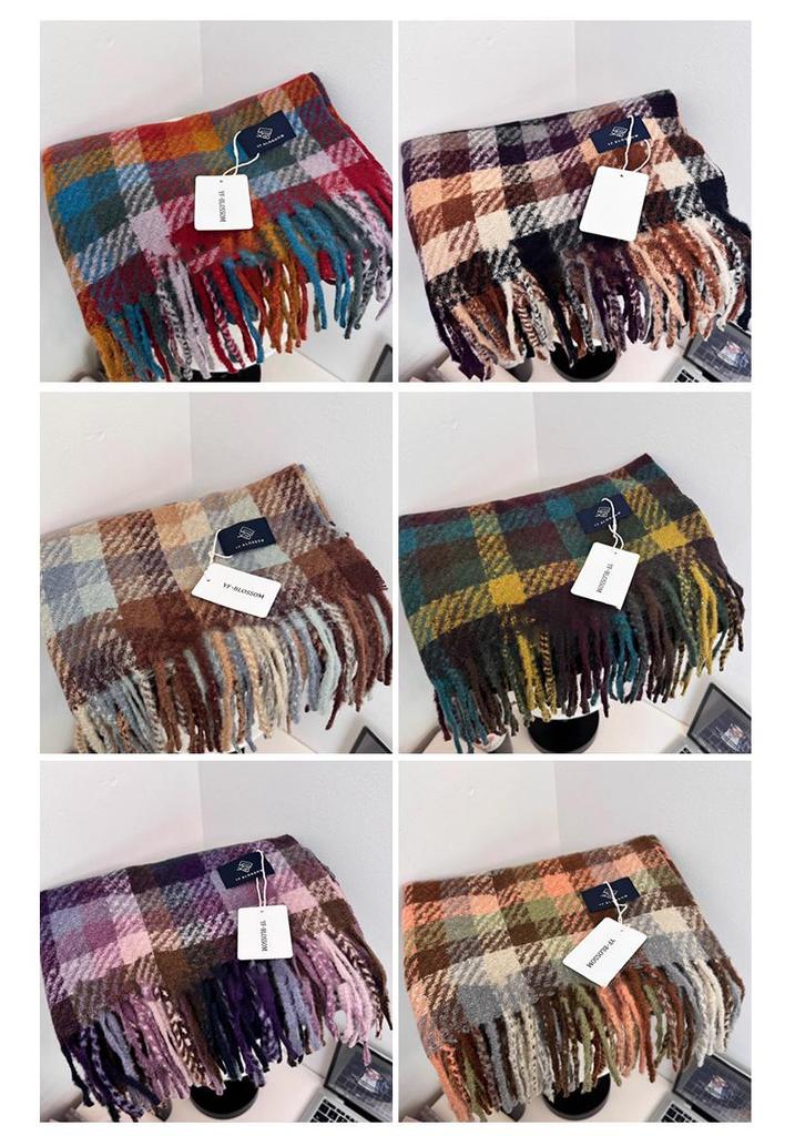 Korean Style Unisex Wool Blend Scarf: Anti-Pilling, Warm, Multi-Purpose Winter Shawl