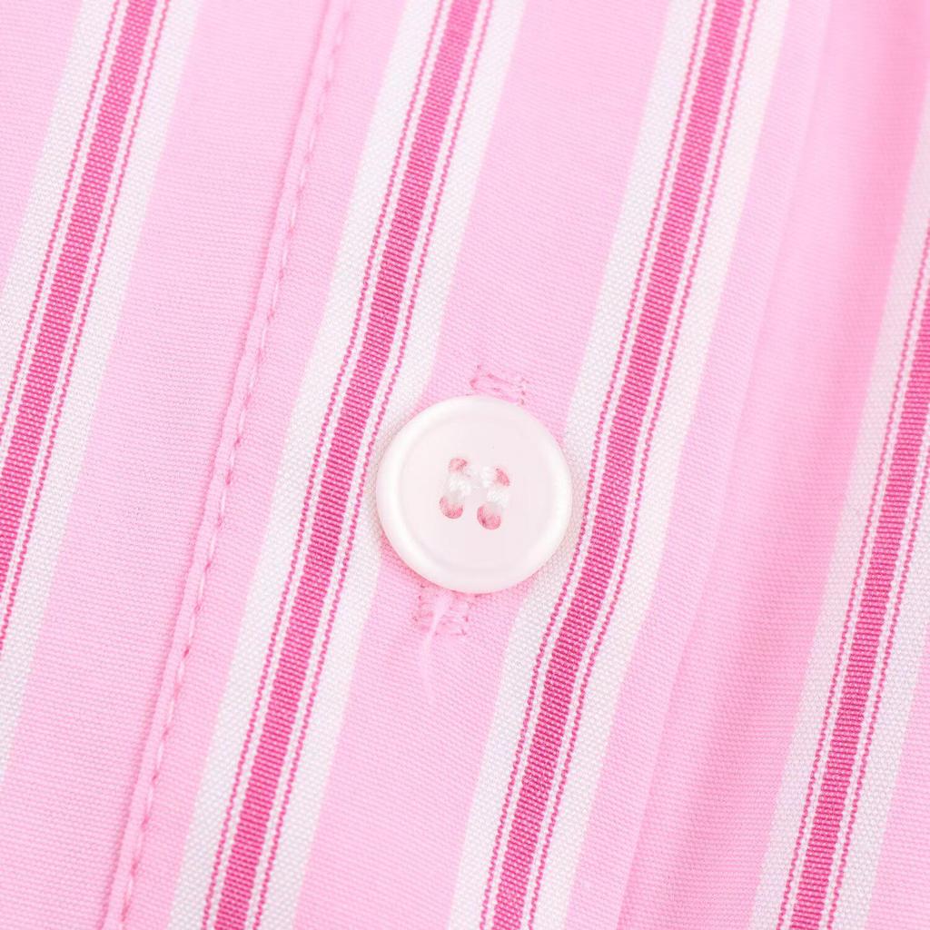 2025 Spring Women's Striped Poplin Shirt: Casual, Versatile, Turn-Down Collar, Long-Sleeve Fashion