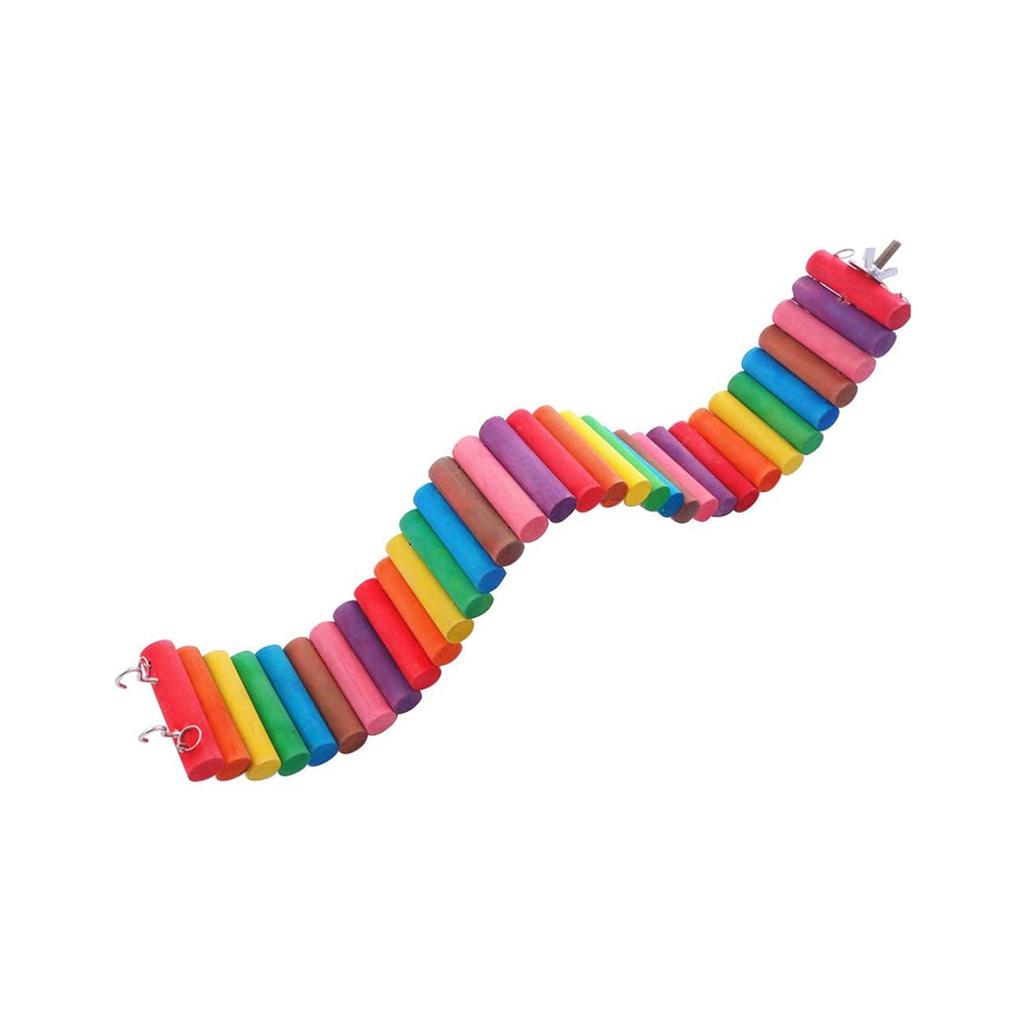Squirrel Chinchilla Colorful Wooden Gerbil Rainbow Ladder Climbing Stairs Bridge Hamster Toys