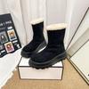 Thick-soled Snow Boots for Women 2025 Winter New Style, Fleece and Thickened Warm Cotton Shoes, Anti-slip Short Boots,Large Size