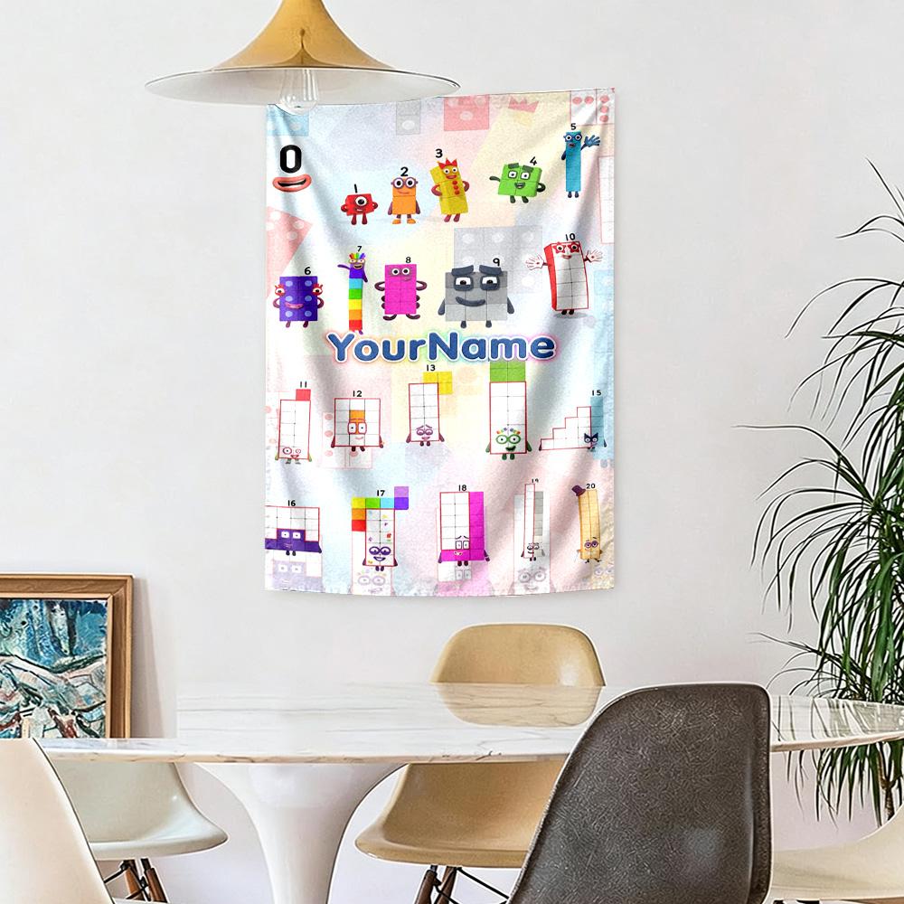 Numberblocks Benutzerdefinierter Name Wanddekoration Wandteppich Kunst Für Haustiergedenken Geburtstag Hochzeitsparty Kulisse Familiengeschenk