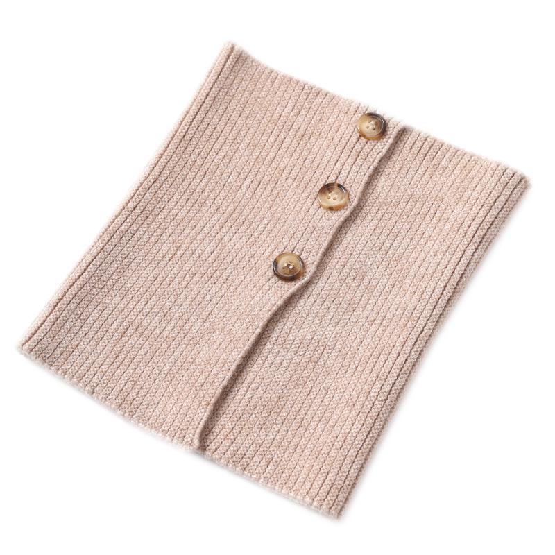 Unisex Wool Knit Neck Warmer: Autumn/Winter Buttoned Scarf Collar