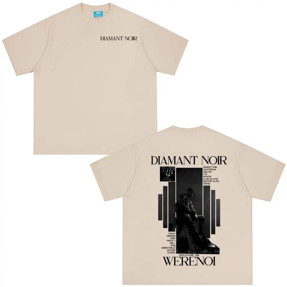 2026 Summer Rapper WeRenoi Diamond Black Album T-shirt Male Hip-hop Fashion Pop Music Cotton Short Sleeve Clorhing