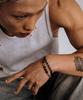 Scalettoblack Urm014 Layered Chain & Stone Bracelet