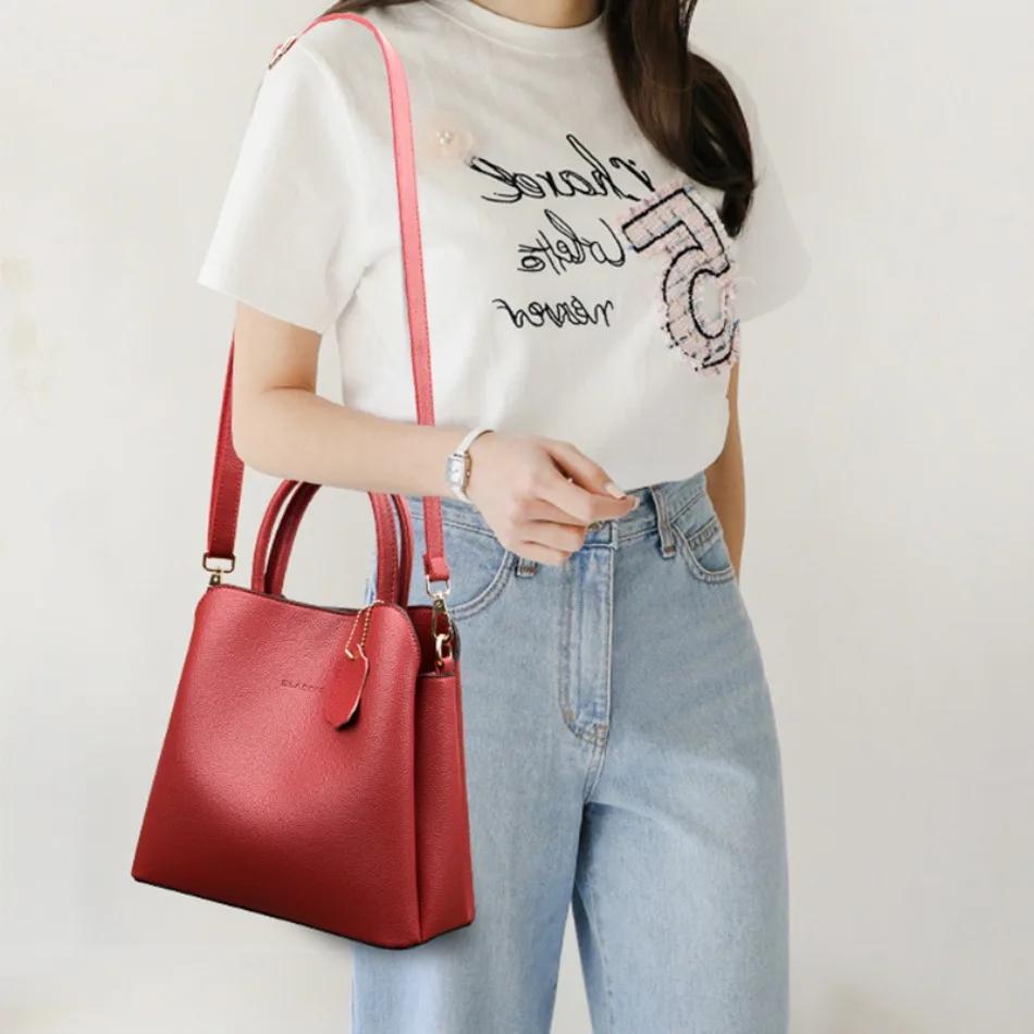 Soft Leather Luxury Handbags Women Bags Designer Female Bags for Women Casual Solid Color Tote Handbag