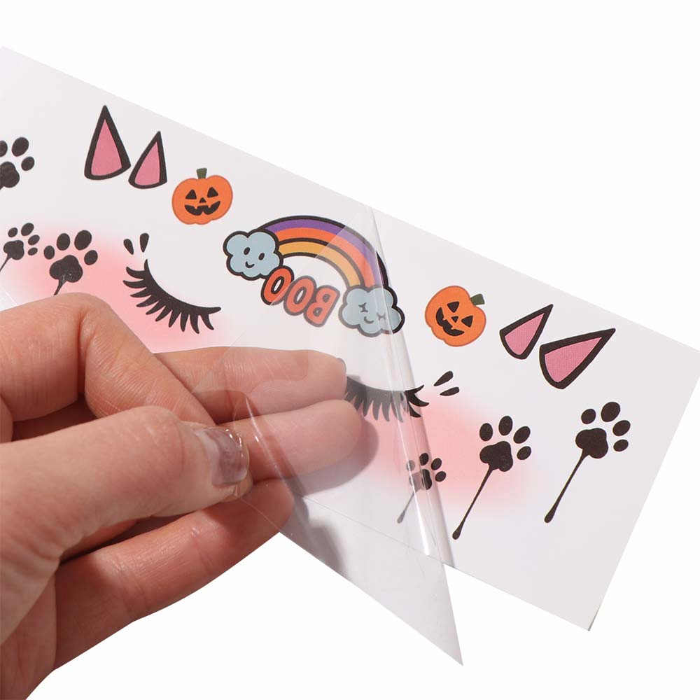 Waterproof Halloween Face Tattoo Portable Bat Face Stickers  Enhance Atmosphere
