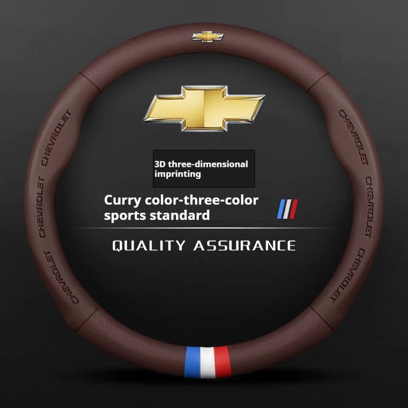 38cm Kožený potah na volant pro Chevrolet Cruze Captiva Aveo Trax Silverado Sail Onix Equinox Groove 2025 Příslušenství