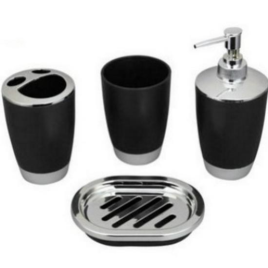 

Свадебный набор для ванной B&B: Туалетная щетка, бутылка с жидкостью, мусорное ведро - гостиничный набор из 4 предметов