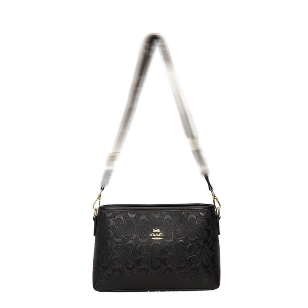 Versatile Women's Handbag: High-End Print with Wide Strap for Shoulder or Crossbody Wear