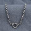 Stainless Steel Circular Pendant Necklace Decoration Collarbone Chain  Gift