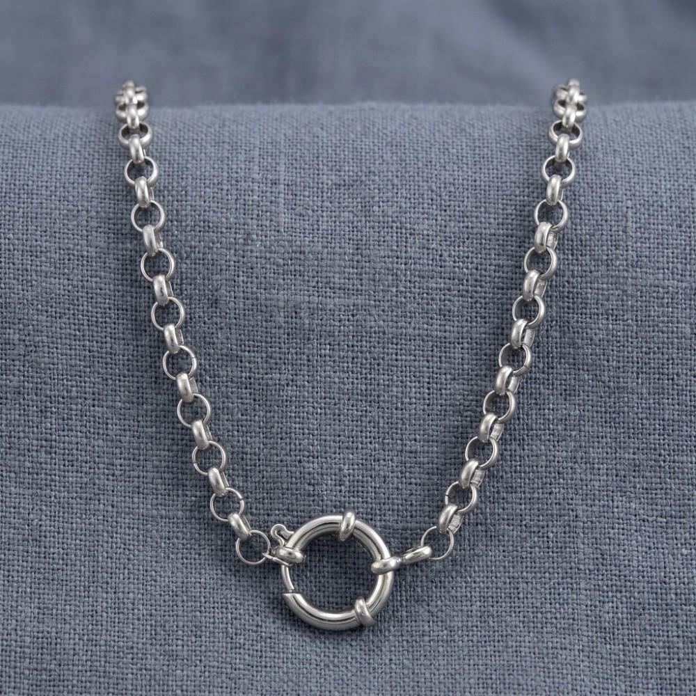 Stainless Steel Circular Pendant Necklace Decoration Collarbone Chain Gift