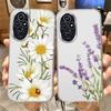 For Honor 200 Lite 200Pro 200 Smart Transparent Clear Cover Silicone Rose Flower Oil Painting Lavender Phone Case for Honor200