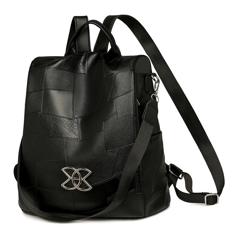 Женский противоугонный дорожный рюкзак большой вместимости из мягкой кожи коричневый — фото 10