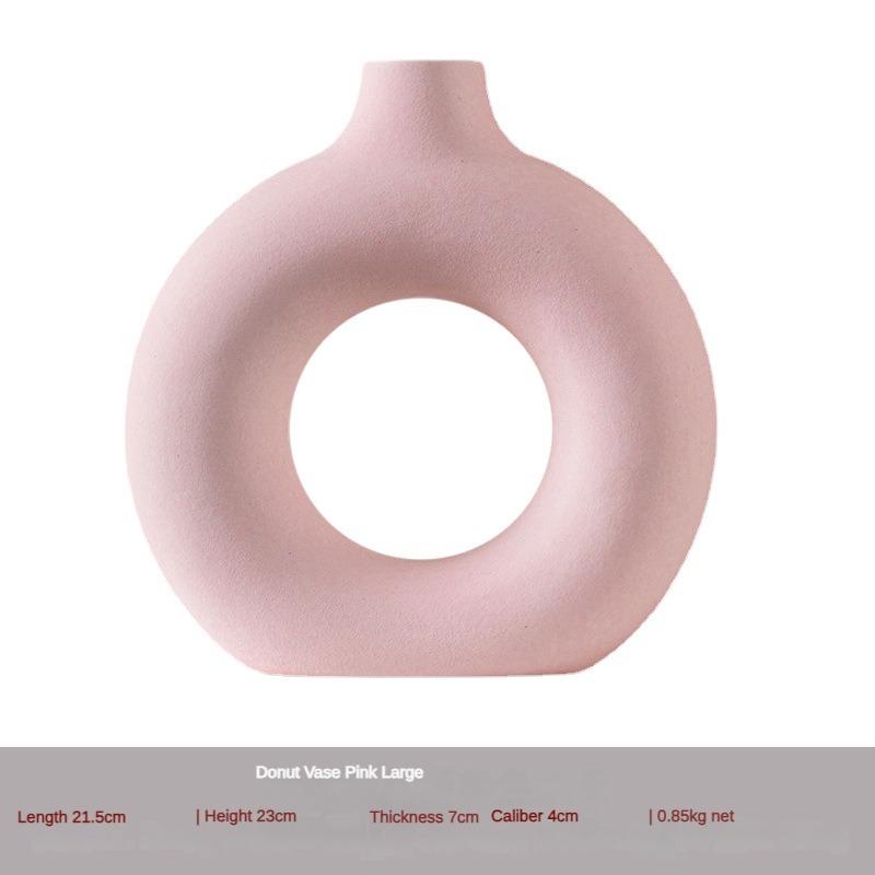 Vază din ceramică Vază cerc Decorată din ceramică Vasă din ceramică creativă Costum Vasă din ceramică pentru sufragerie